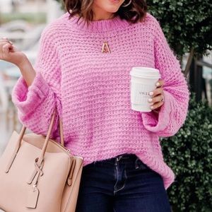 Chelsea 28 Crew Neck Sweater purple chunky